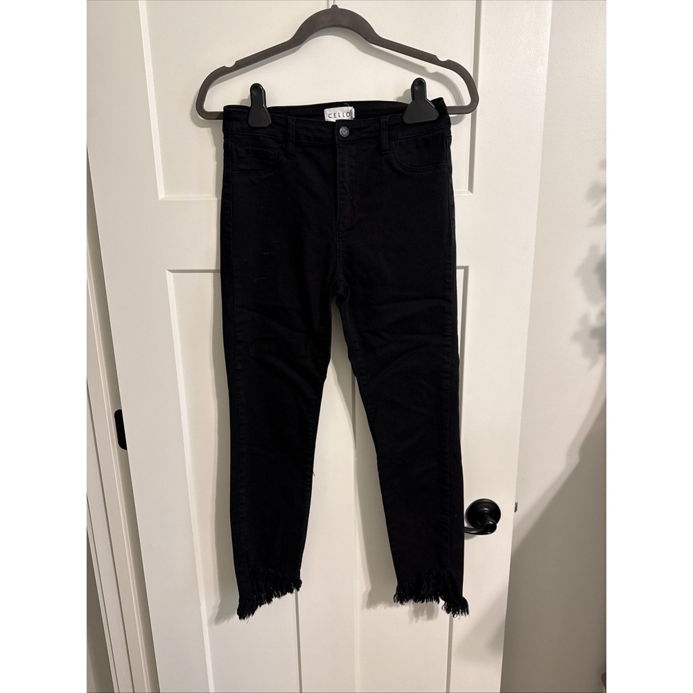 Cello Juniors Black Skinny Jeans with Fringe Size 7 Used
